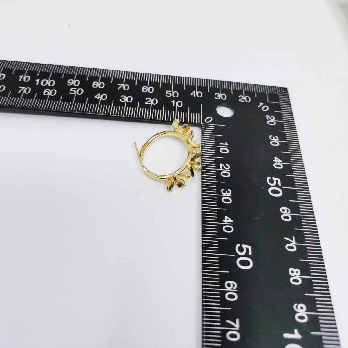 24k Vermeil Gold Earrings, Hoop Earrings, Medium Hoop, Floral Earring, Gift for Her, Earrings for Women, Everyday Wear Earrings, K-620