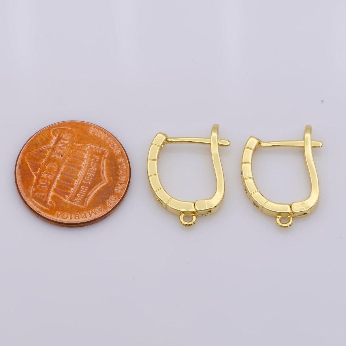 24k Vermeil Gold Earrings, Open Link, Latch Back Earring, Rugged Earrings, Gift for Her, Earrings for Women, Everyday Wear Earrings, K-736