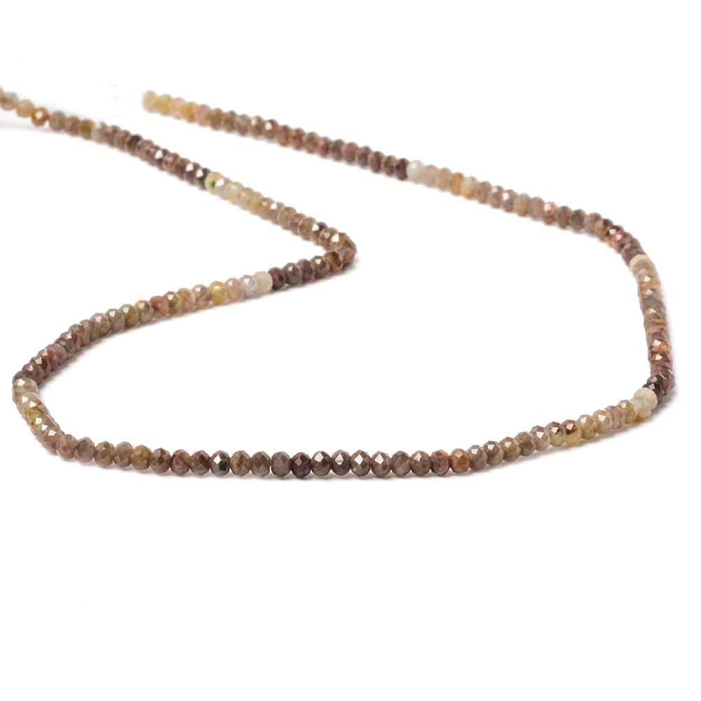 2.5mm Multi Chocolate Sapphire Micro Faceted rondelle beads 13 inch 160 pcs