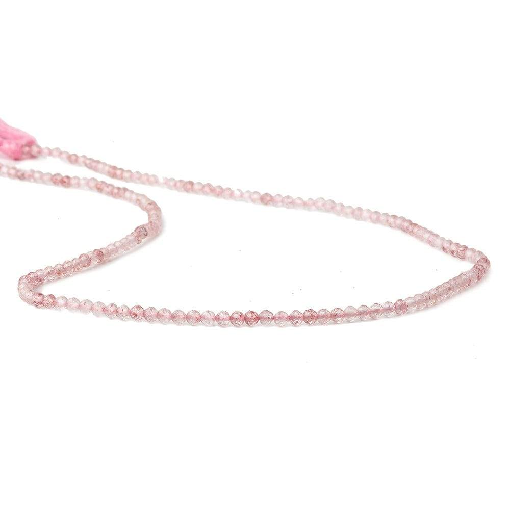 2.5mm Strawberry Quartz micro-faceted rounds 13 inch 175 beads