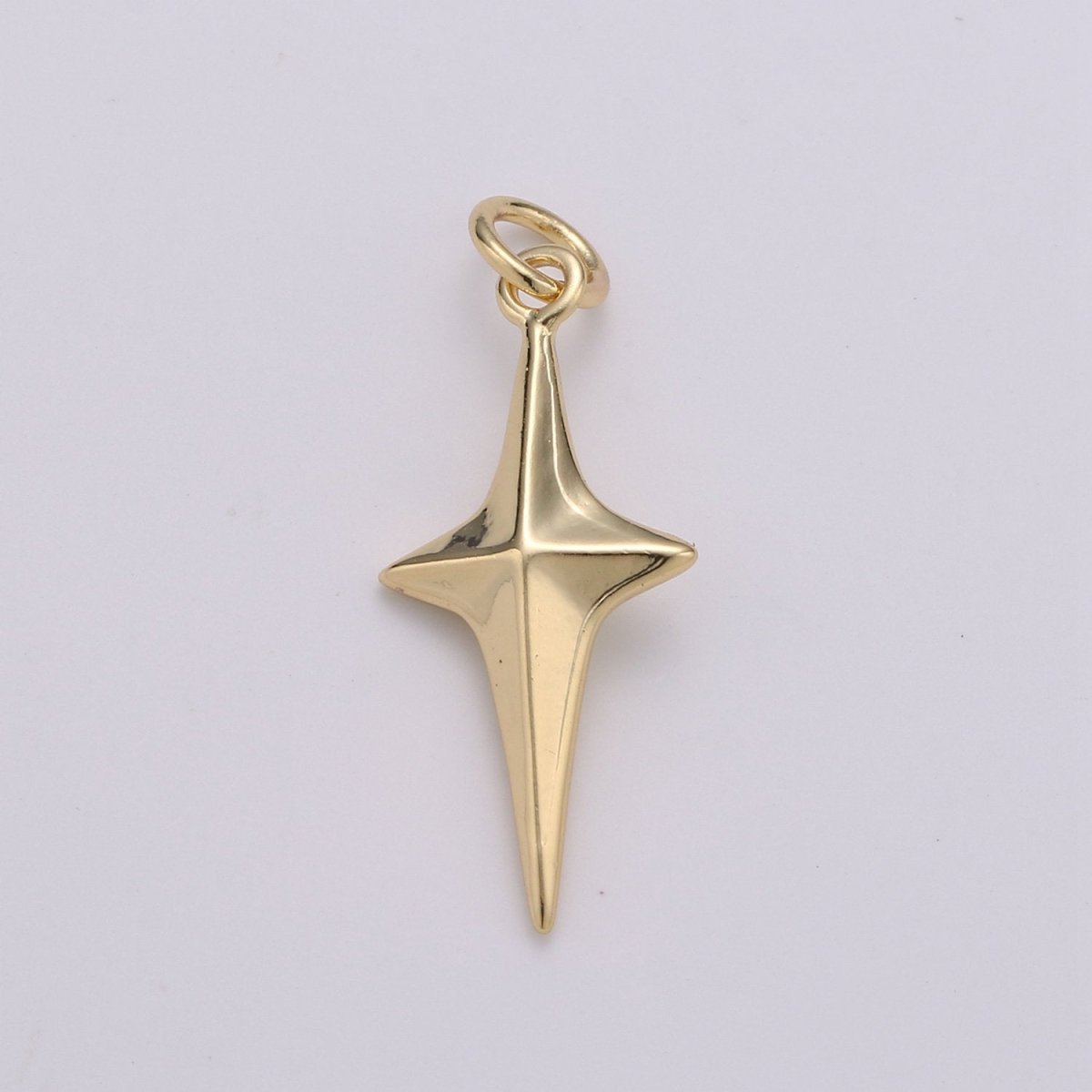 25x10mm 24k Gold Filled North Star Charms, Gold Star Pendant, Celestial Jewelry Minimalist Jewelry Making supply D-354