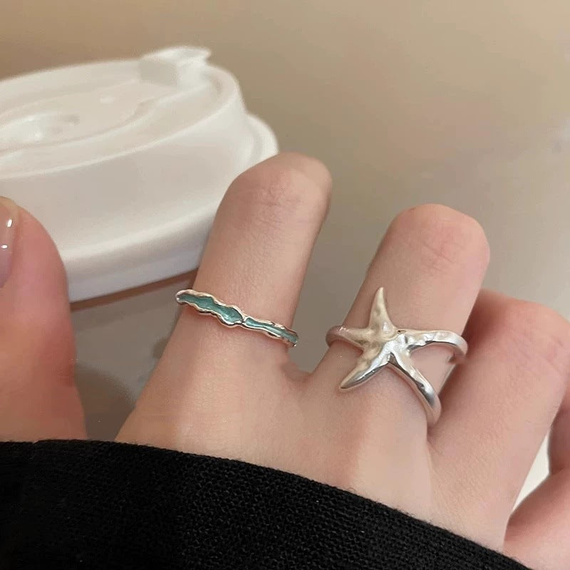 Simple Silver Star Ring For Women, Light Luxury Minimalist Index Finger Ring, Fashion Personality Jewelry Wholesale