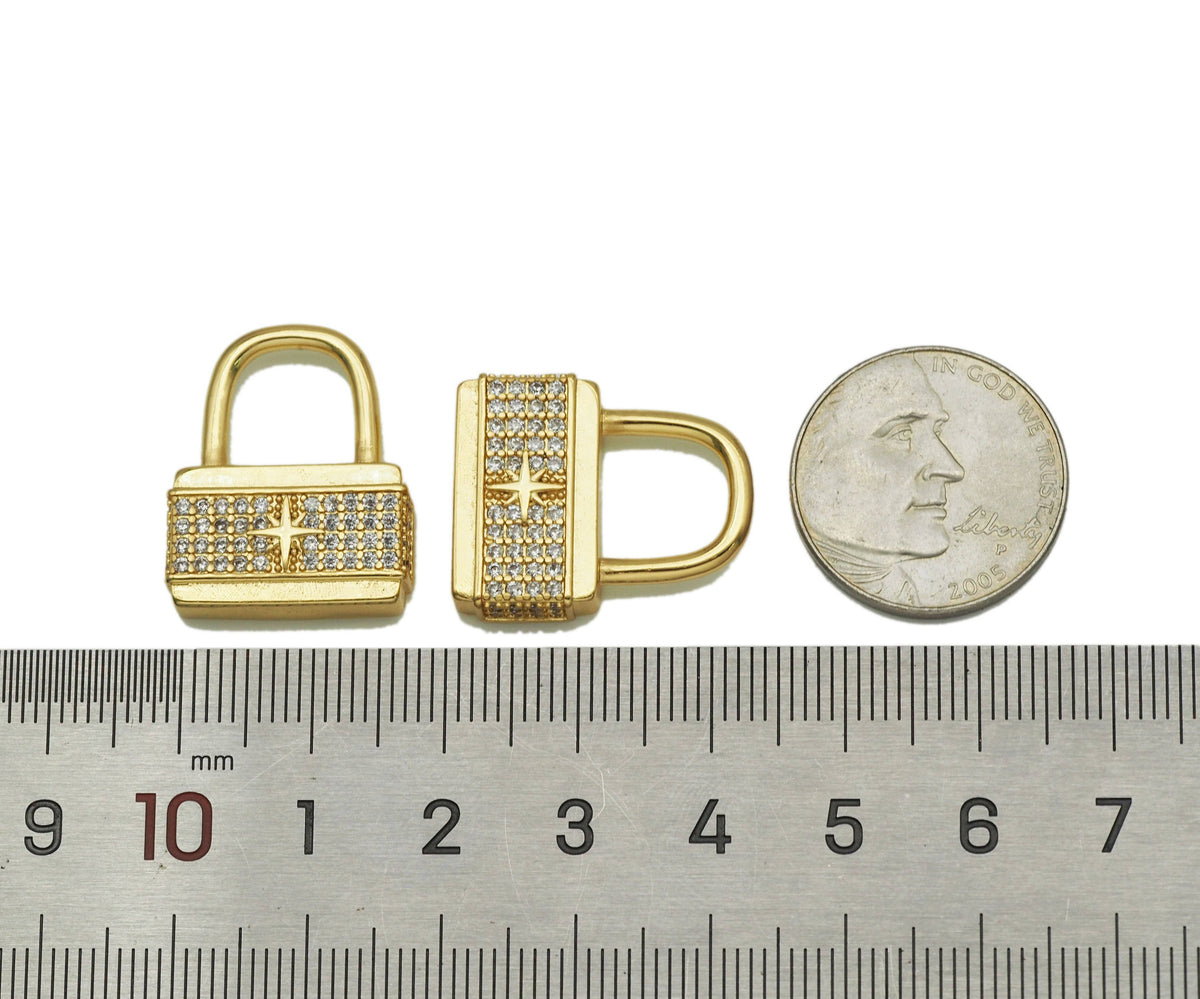CZ Padlock Charm, Sku#B137