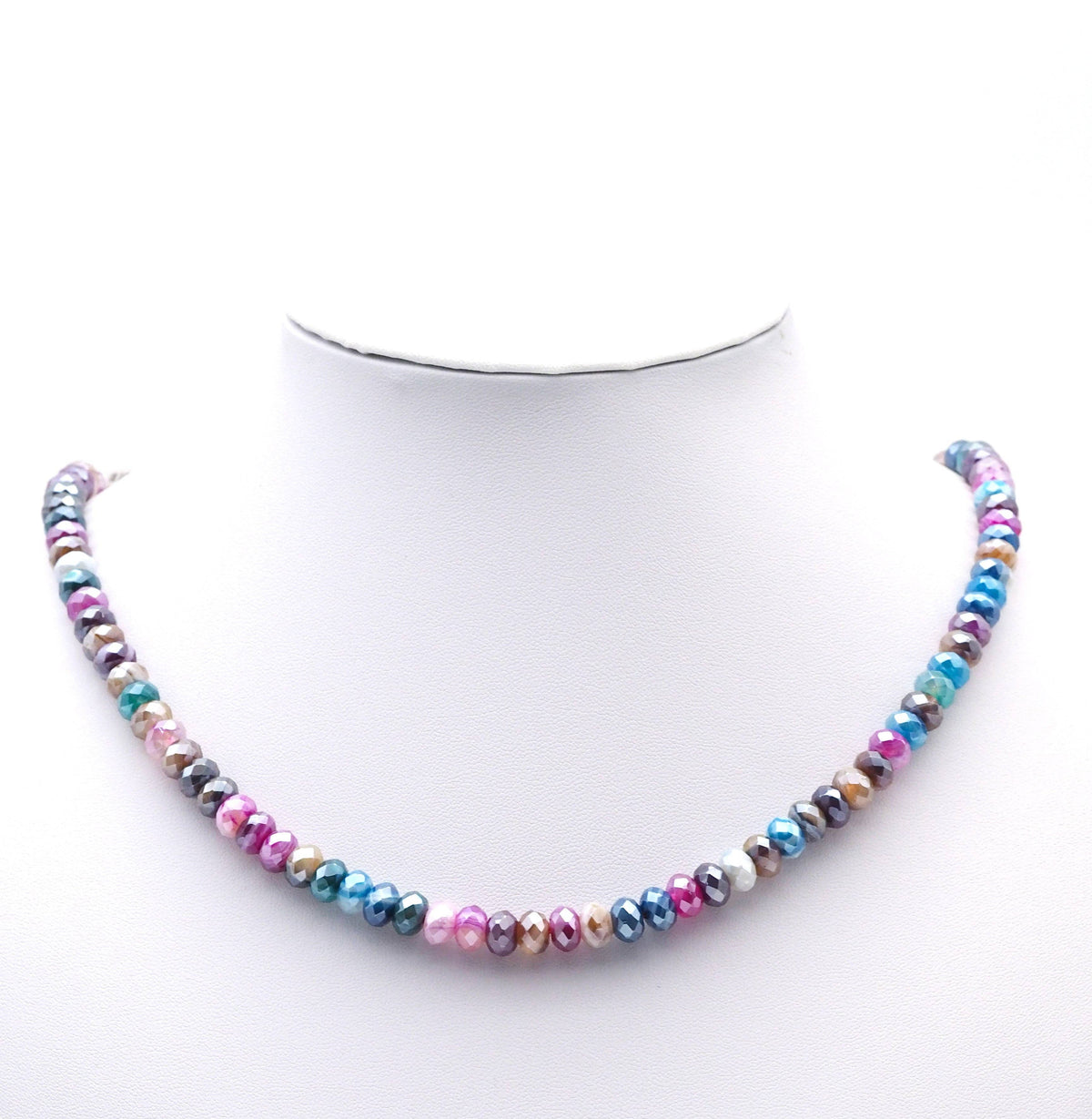 Mystic Mixed Color Banded Agate Rondelle Faceted Beads, Sku#UA296C