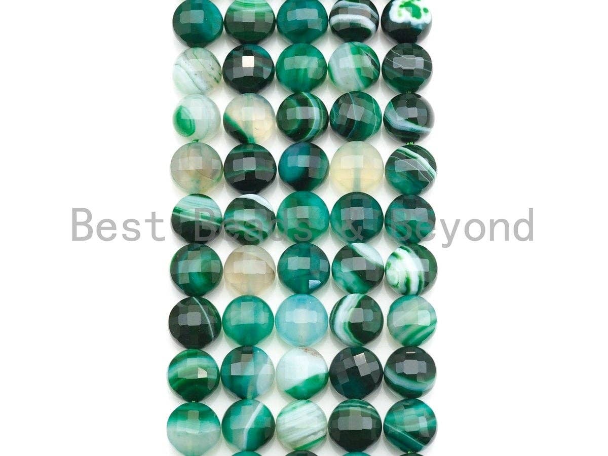 Double Sided Turtle Shell Cut Natural Agate Coin Shape beads, 6mm Flat coin faceted, Natural Gemstone Beads, 15.5" Full strand, Sku#UA02