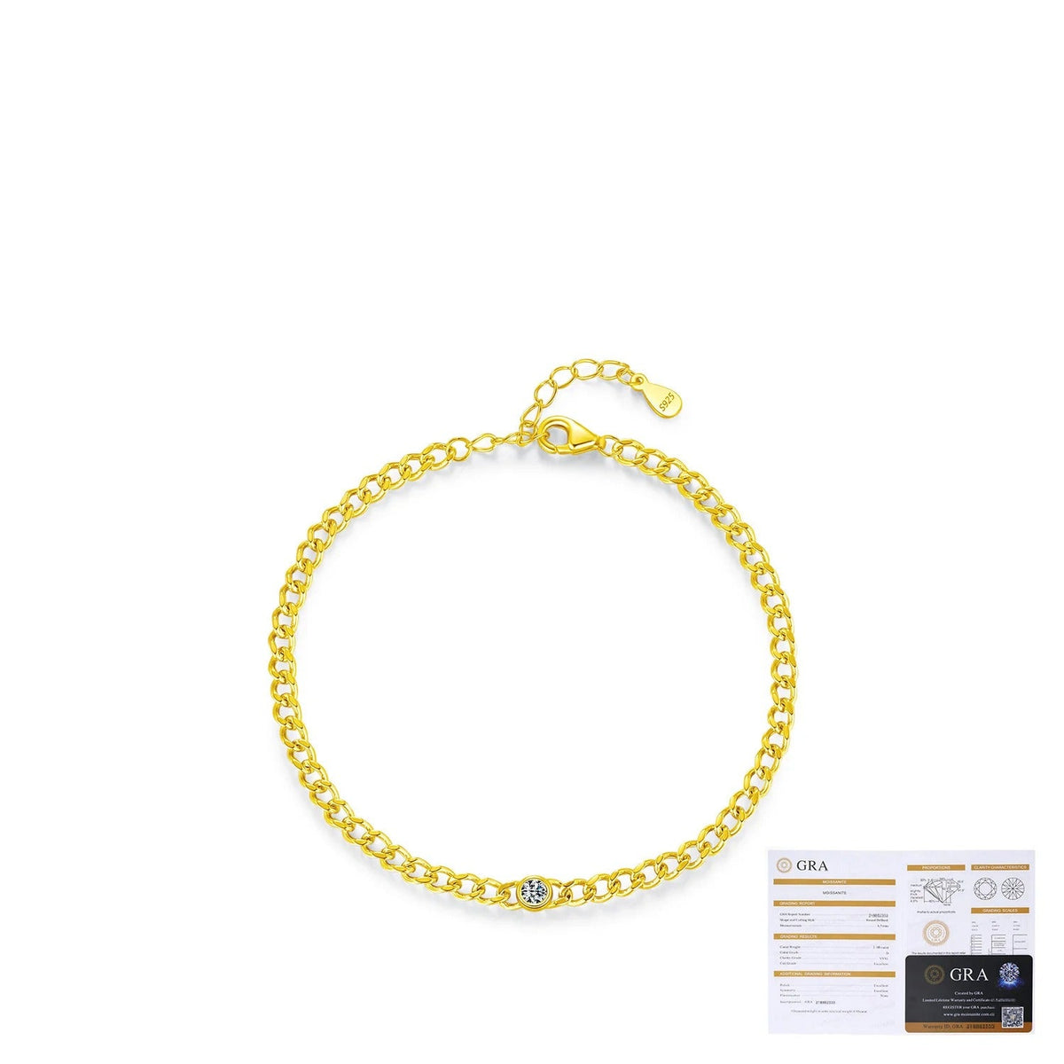 Geometric D-Color VVS1 Moissanite Accent Bracelet in Sterling Silver – Minimalist Everyday Jewelry