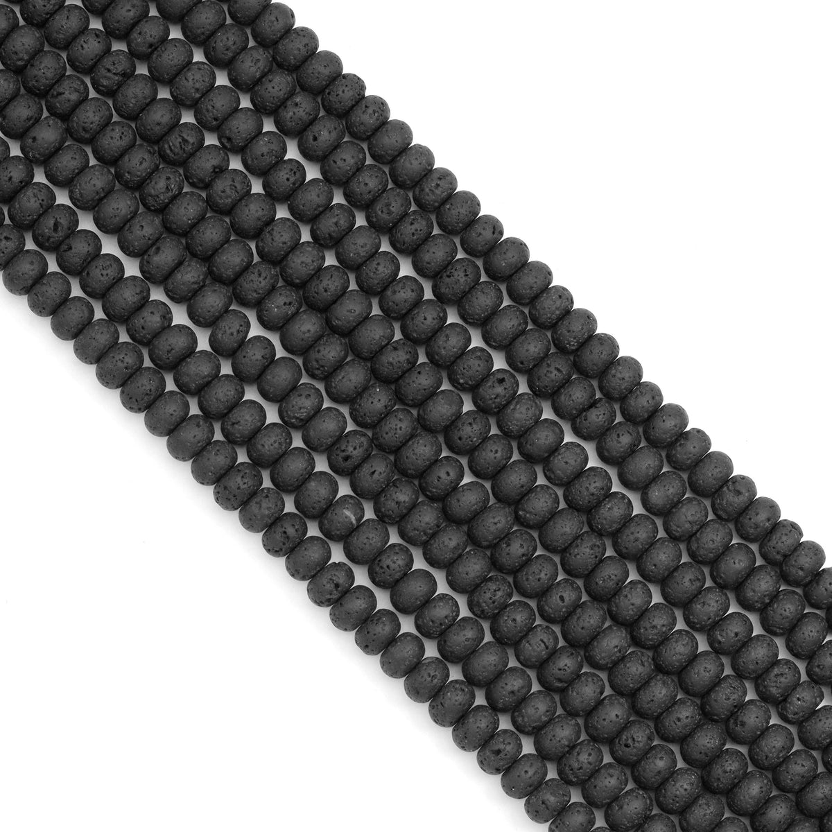 4x6mm/5x8mm Rondelle Smooth Black Lava Beads, Sku#U1871