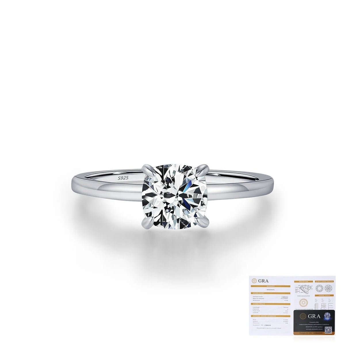 Geometric D-Color VVS1 Moissanite Engagement Ring in Sterling Silver – Waterdrop, Square, or Round Stone Design