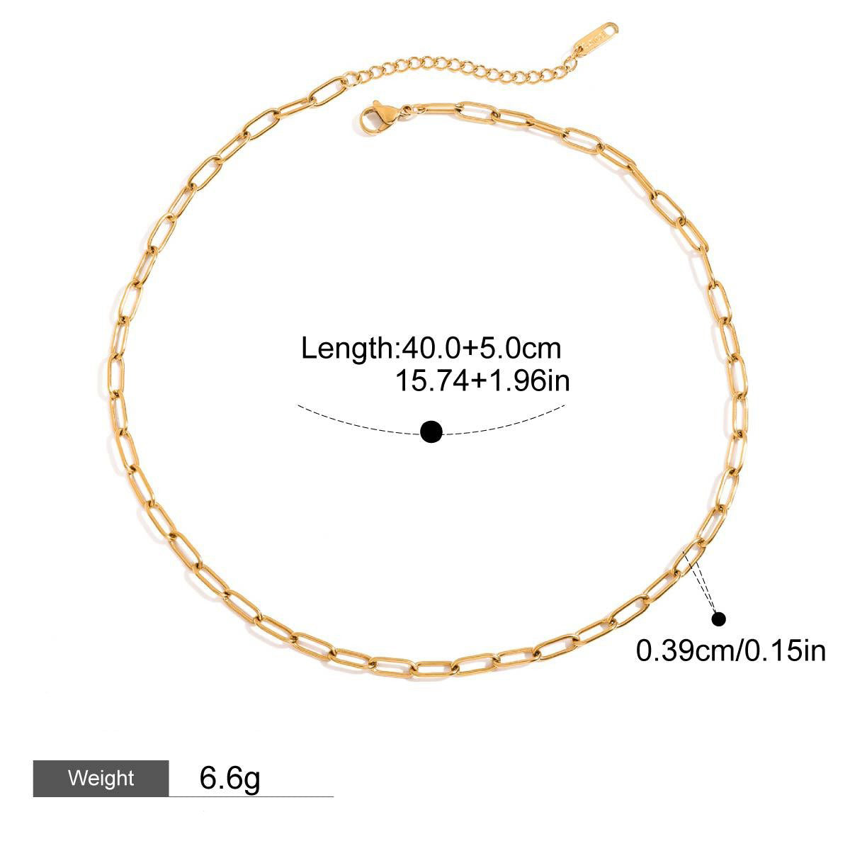 18K gold chain with gold and silver color matching design simple and elegant necklace