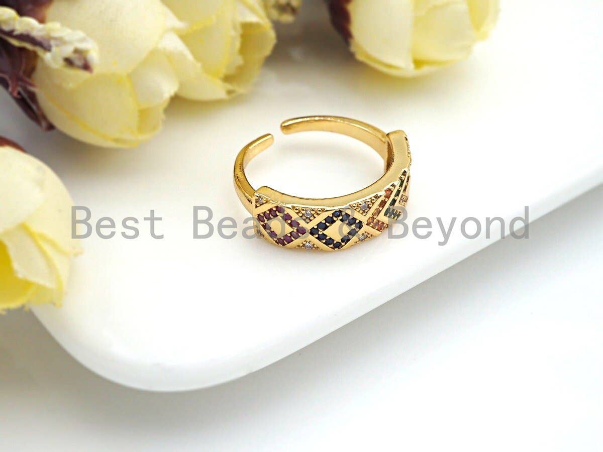 CZ Pavé Band Open Ring, Sku#X163