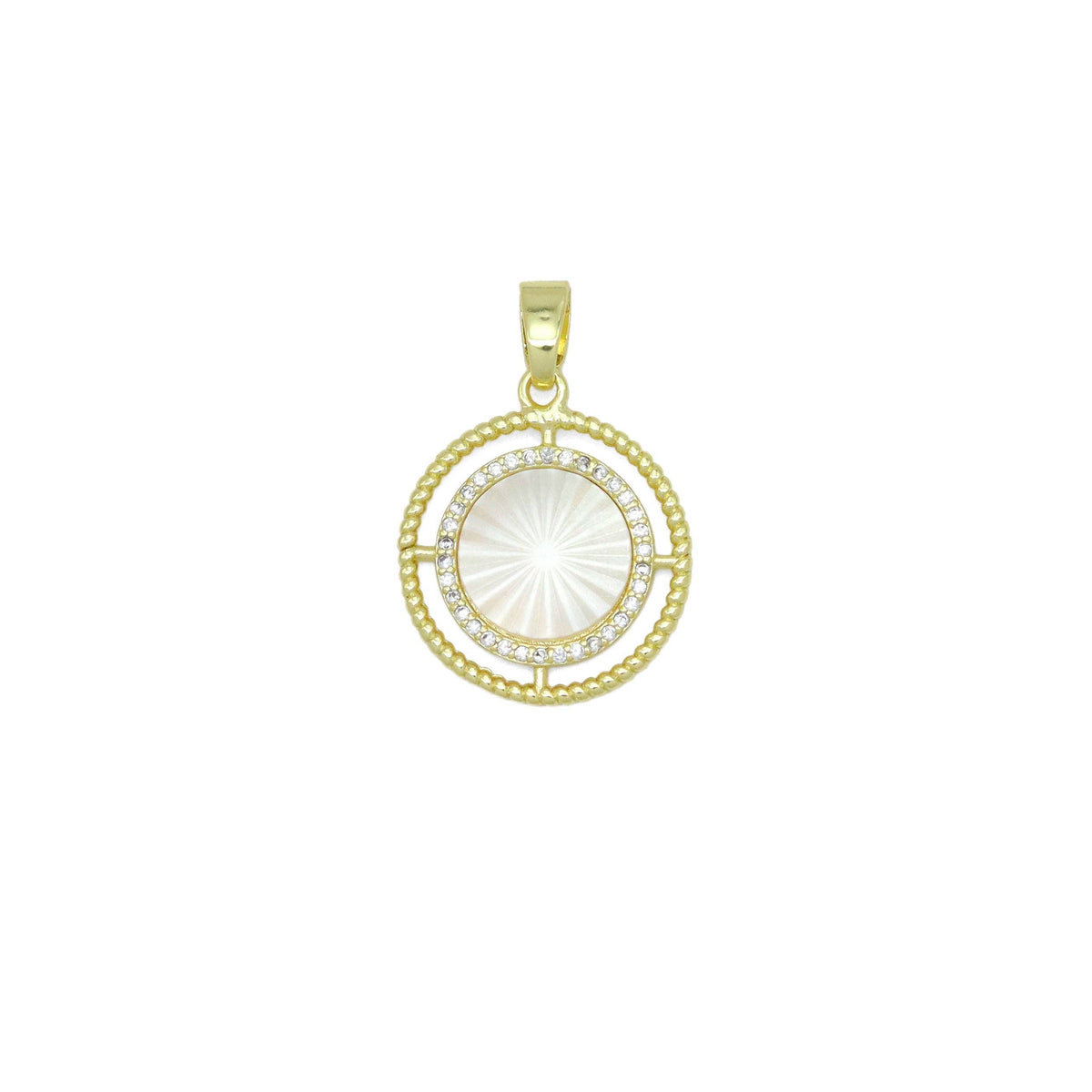 Radical Mother of Pearl Charm with hollow out ring,LX763