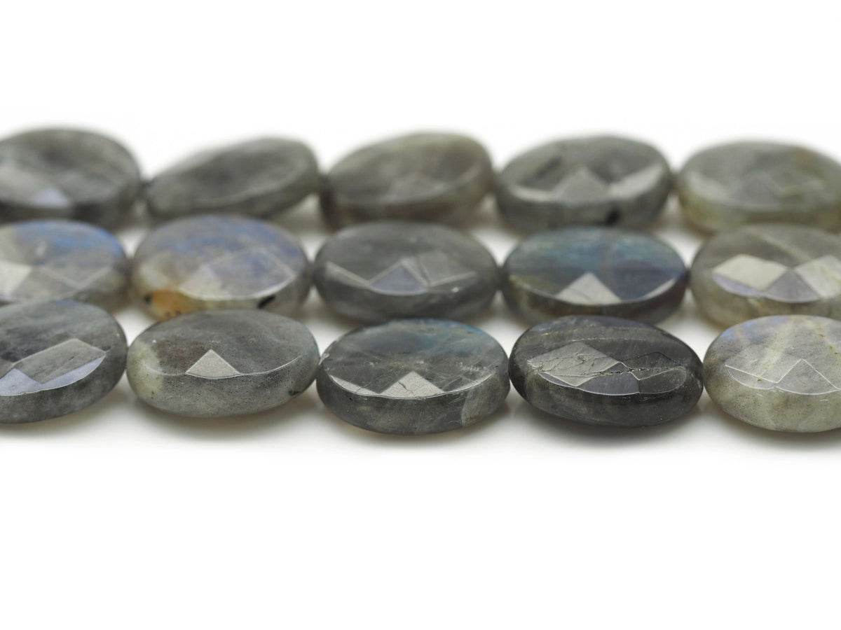 Natural Quality Faceted Oval Labradorite Beads, Sku#HY09