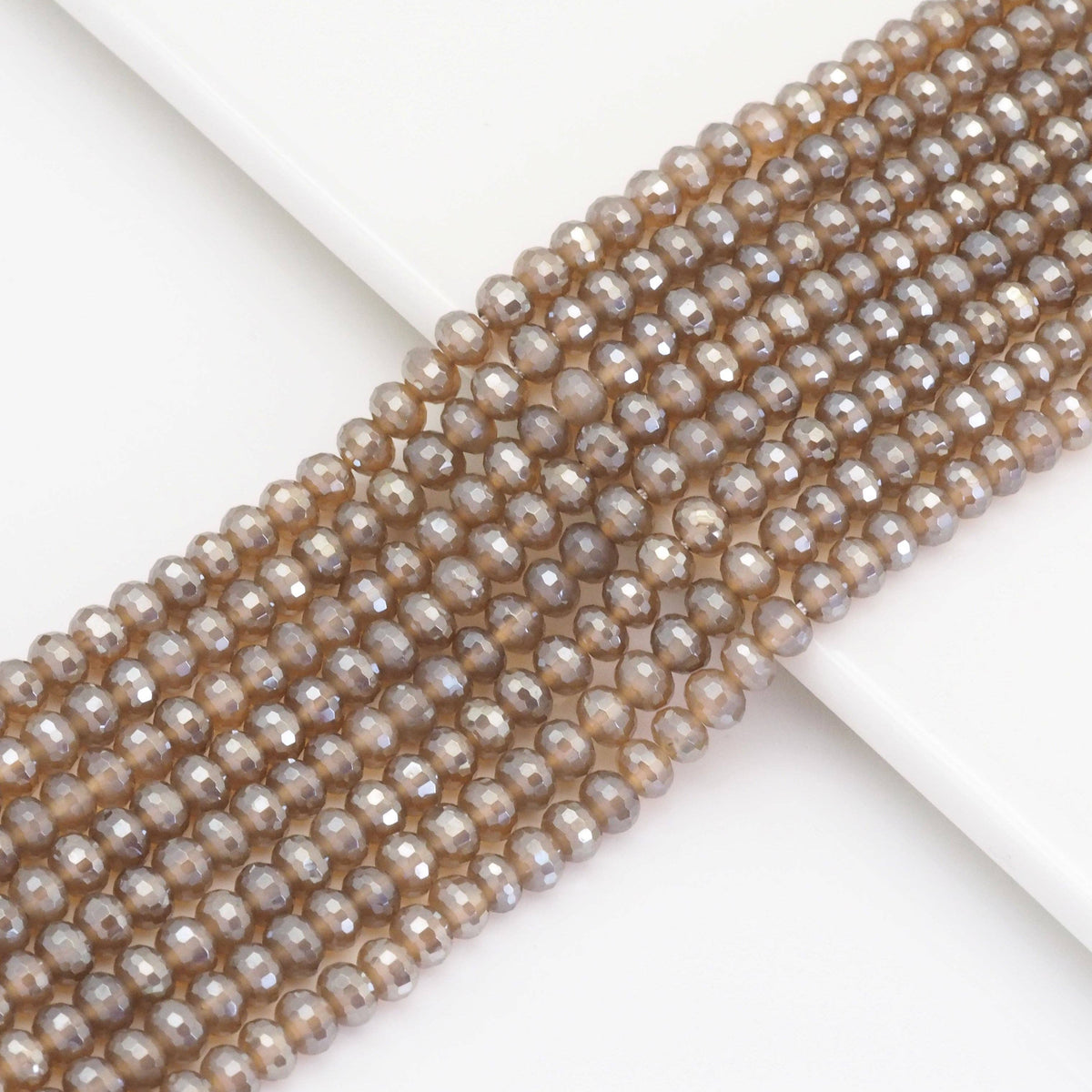 Mystic Brown Agate Rondelle Faceted Beads, Sku#UA310