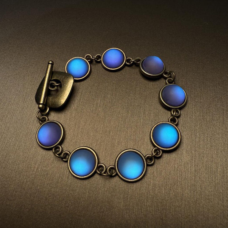 New European & American Vintage Blue Heavy-Duty Bracelet, Unique High-End Design, Elegant Stylish Versatile Women Jewelry