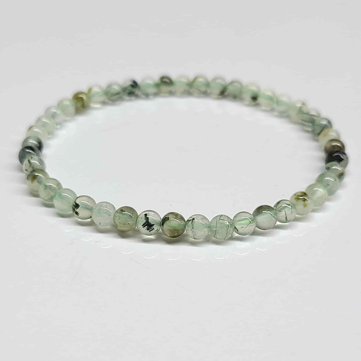 Prehnite Round Bead Bracelet
