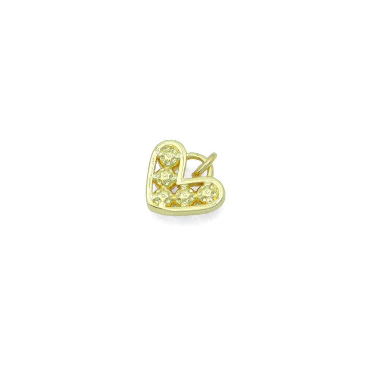 Gold White Pearl Heart Charm Pendant,Sku#LD723