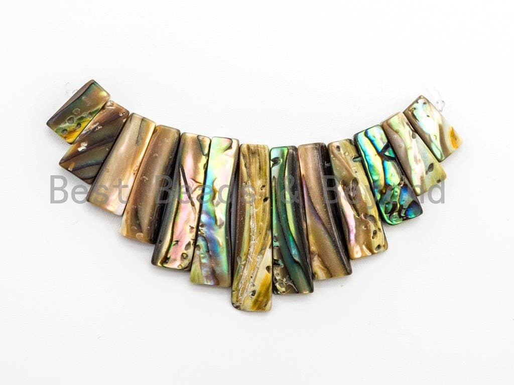 Natural Abalone Shell Graduated Bar Shaped Beads, Analone Fo