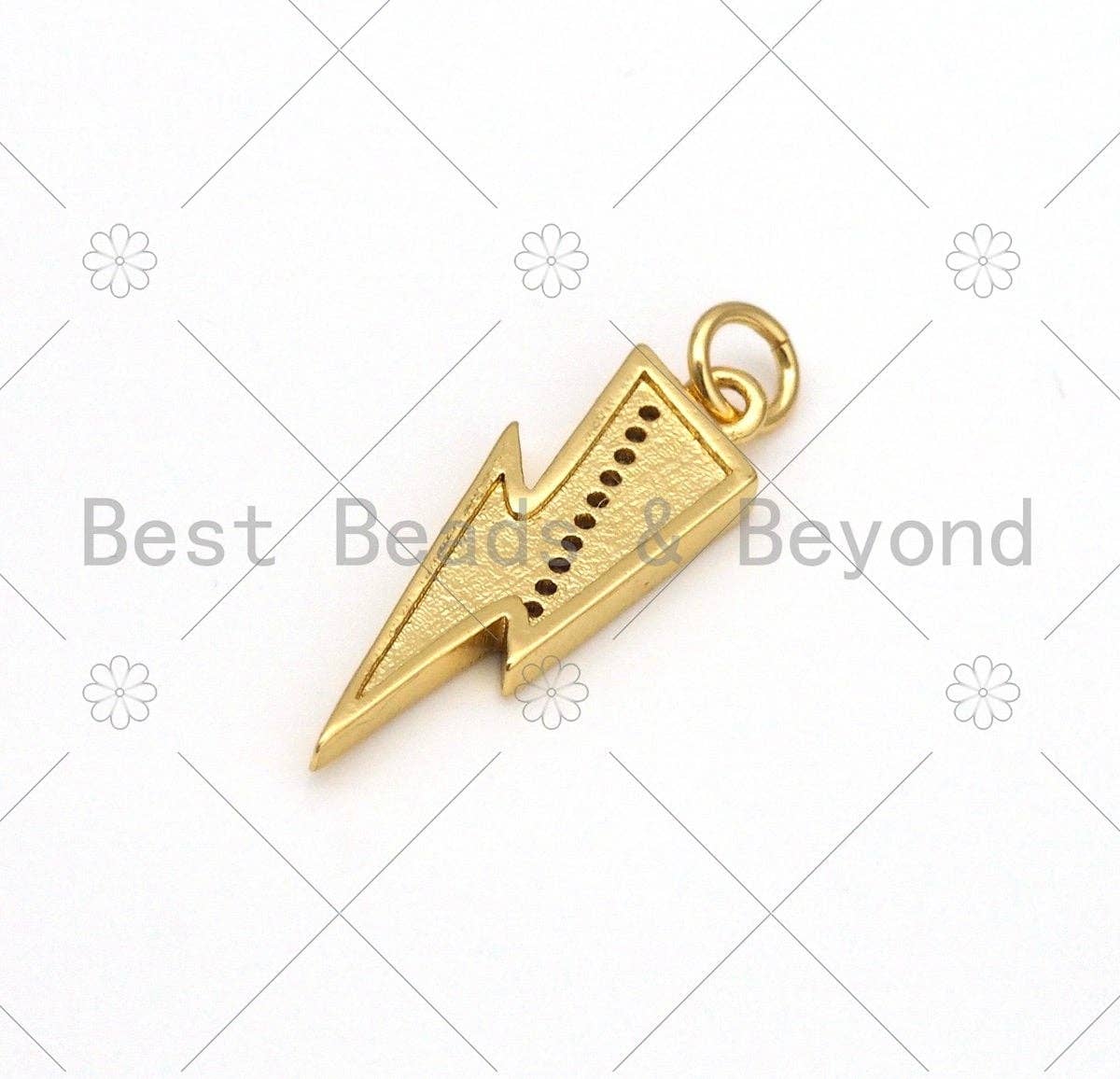 Colorful Enamel Lightning Shape Pendant, 18K Gold Filled Ena