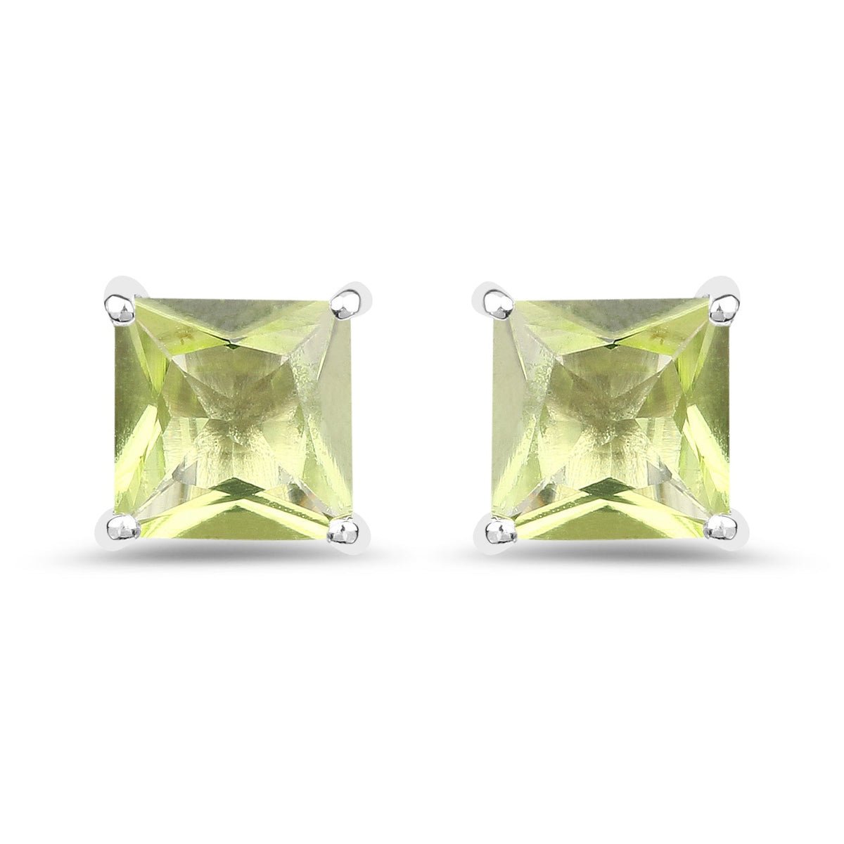 2.00 Carat Genuine Peridot .925 Sterling Silver Earrings