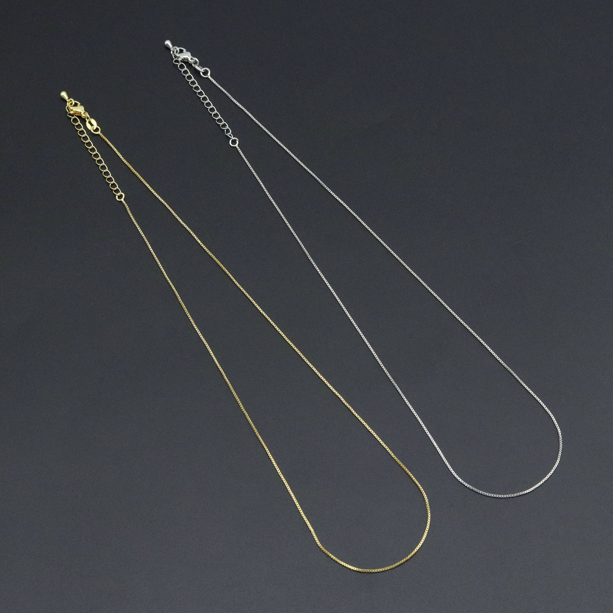 0.8mm Thin Gold Finished Box Chain Necklace, sku#JD07