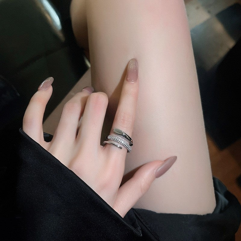 Light Luxury Niche Design Open Ring For Women, Fashionable And Unique Internet Celebrity Exquisite Index Finger Ring