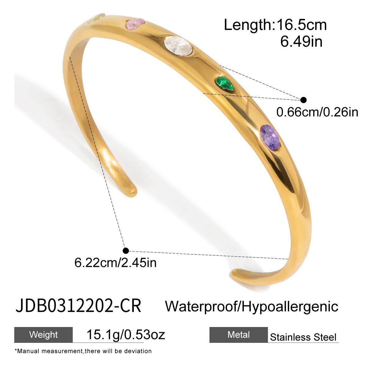 Colorful Zircon Open Bangle Collection