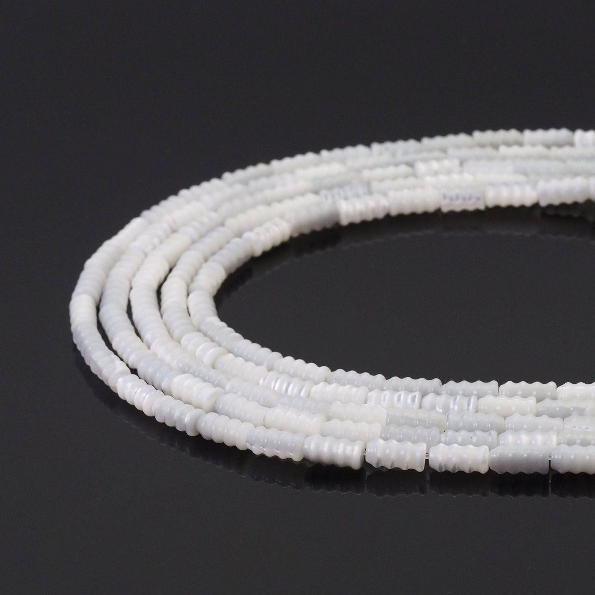 White Mother of Pearl Screw Beads, 4x8mm, Sku#T170