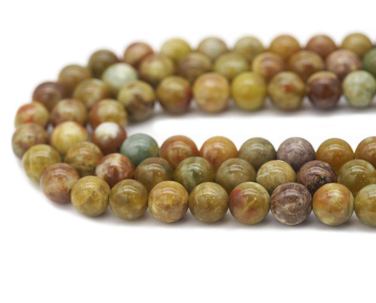 Natural Serpentine Round Smooth Beads, Sku#U1326
