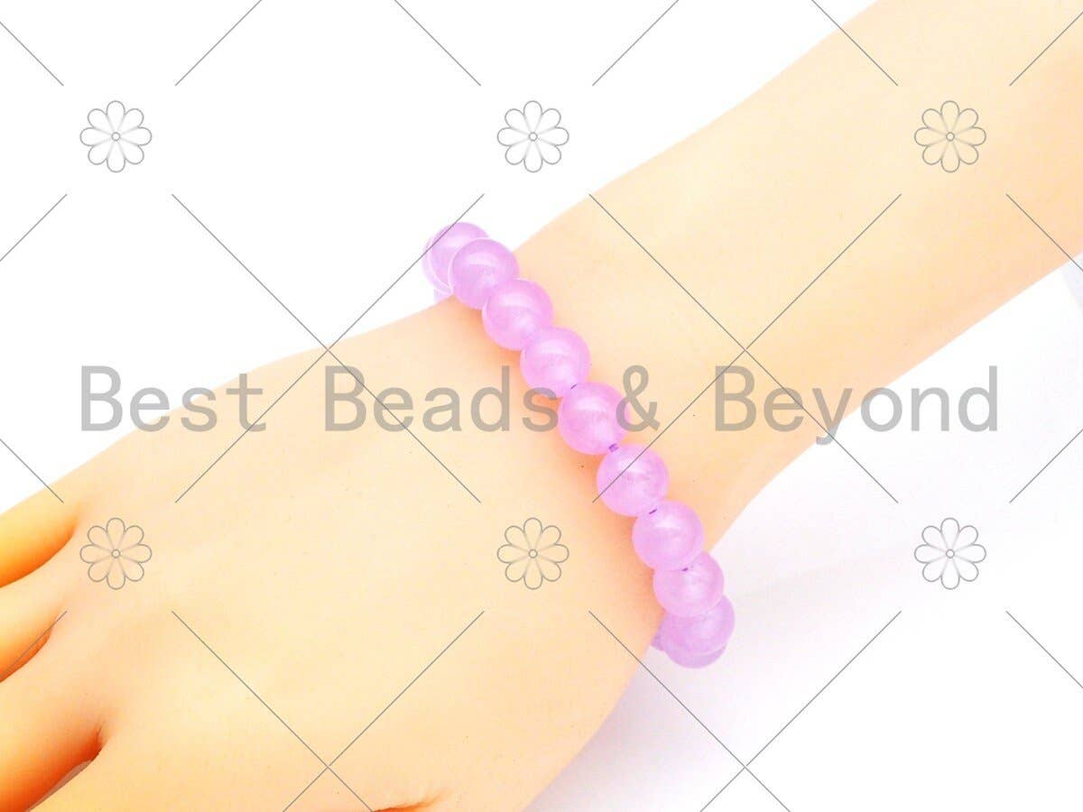 Natural Pink/Lilac/Purple/Orange/Lime/Blue Stretchy Bracelet