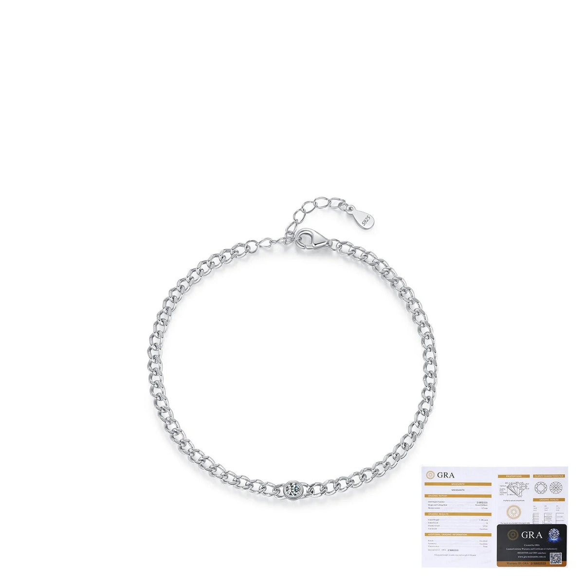 Geometric D-Color VVS1 Moissanite Accent Bracelet in Sterling Silver – Minimalist Everyday Jewelry