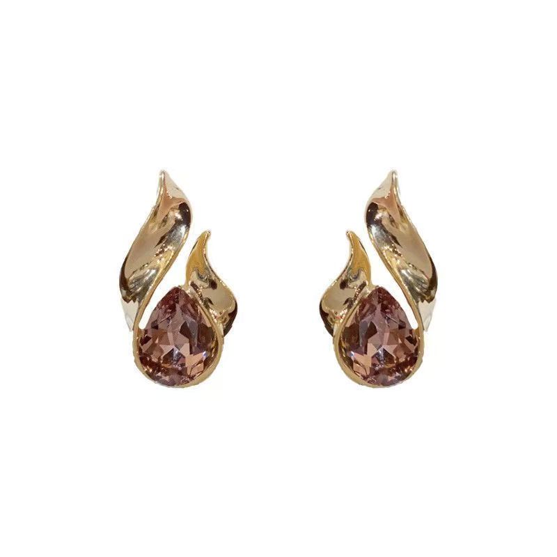2026 Metal Teardrop Stud Earrings, European Retro Light Luxury Jewelry