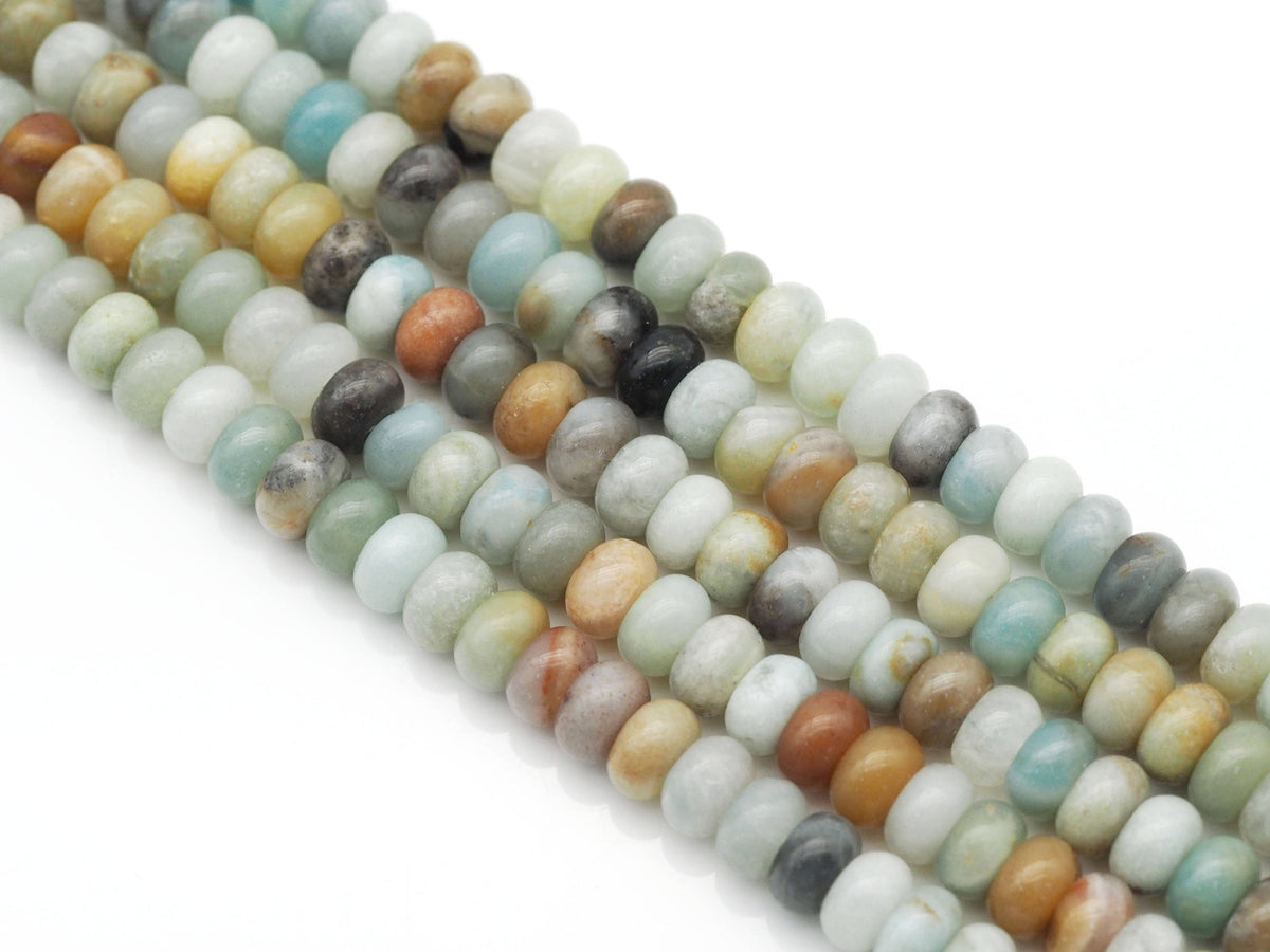 Genuine Amazonite Rondelle Smooth Beads, Sku#U1414