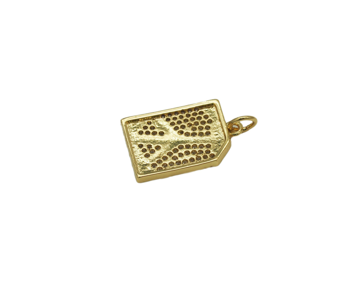 CZ Peace Sign Charm, Sku#F1455