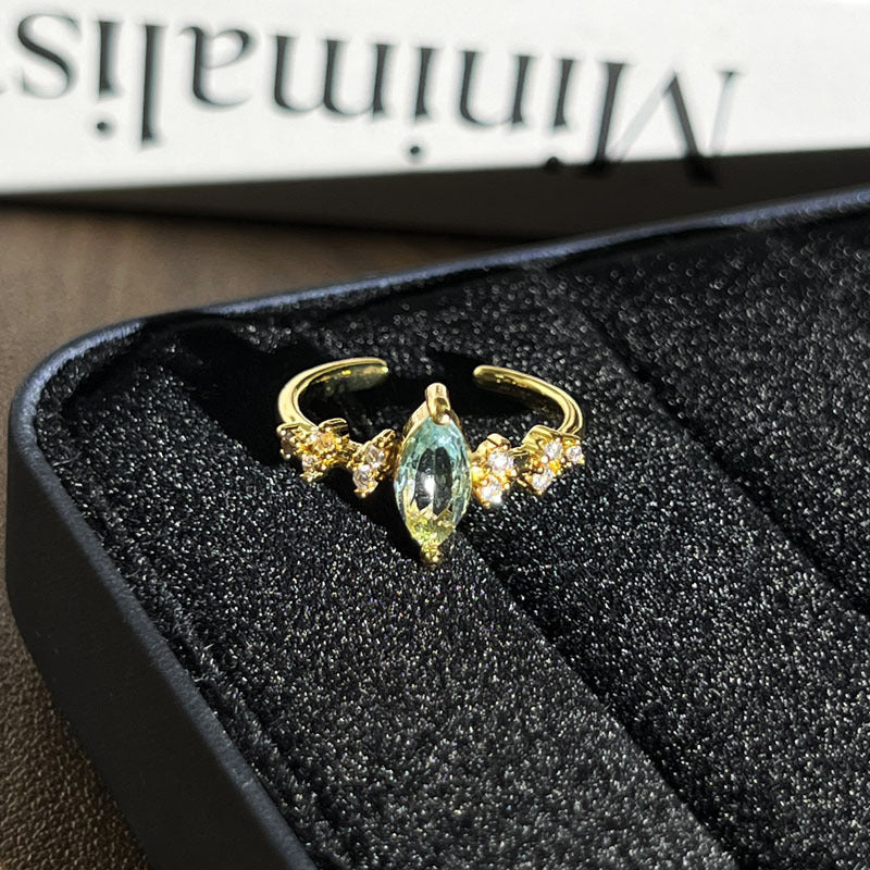 Women Geometric Micro Paved Open Adjustable Ring, Retro Cold Tone Niche Designer Finger Ring, Trendy Unique Stylish Daily Matching Hand Jewelry Accessories