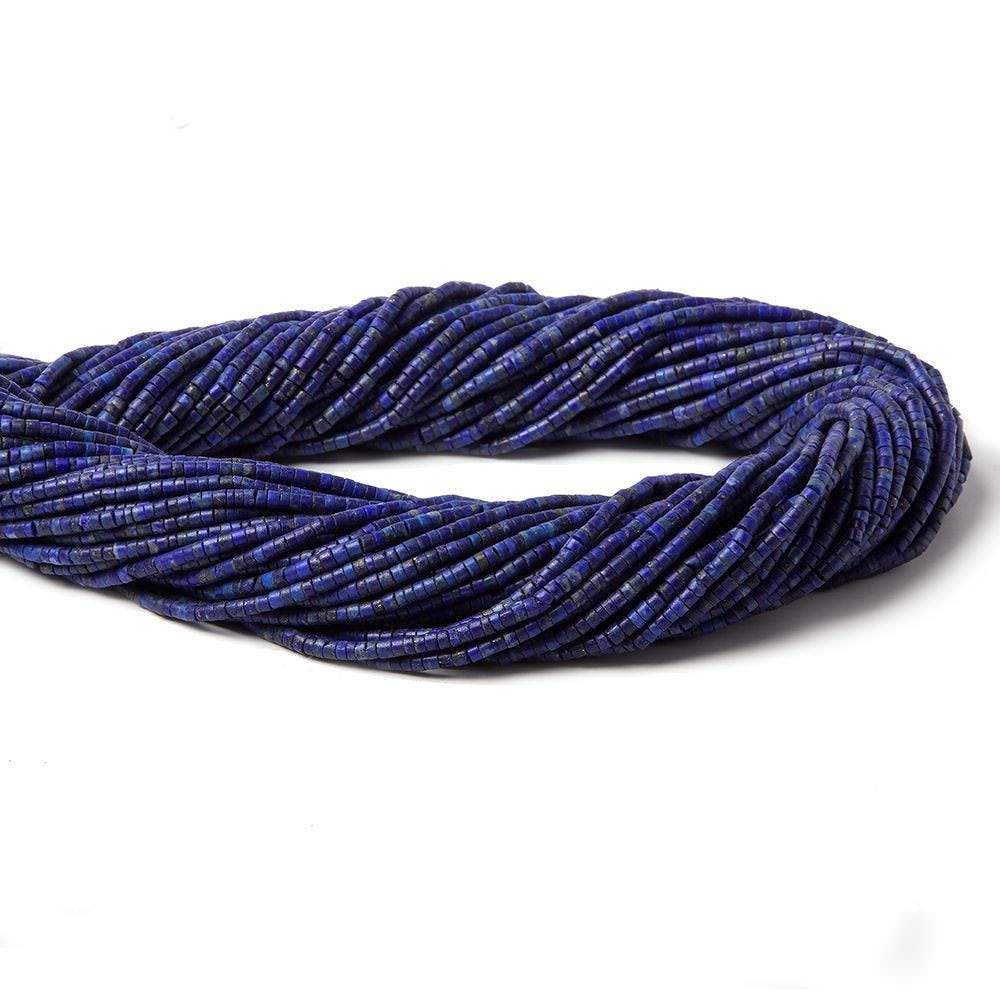 2x1.5mm Lapis Lazuli micro-plain tube beads 13.5 inches AA Grade