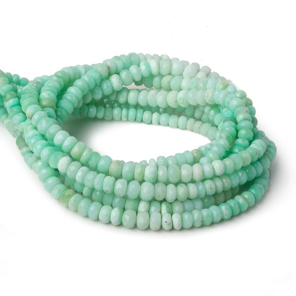3-6mm Green Tanzanian Opal faceted rondelles 18 inch 144 beads AA