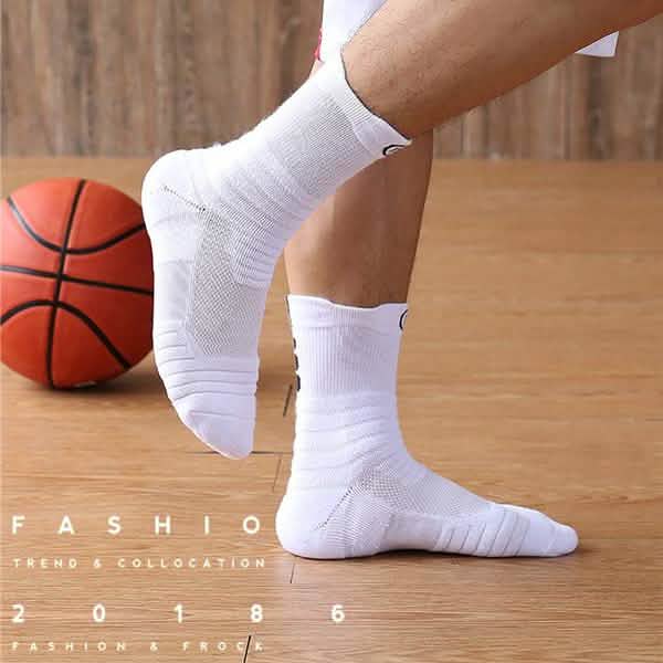 3-Pair: Men's Thick Towel Bottom Breathable Sweat-absorbent Outdoor Sports Running Socks Elite Basketball Sports Socks