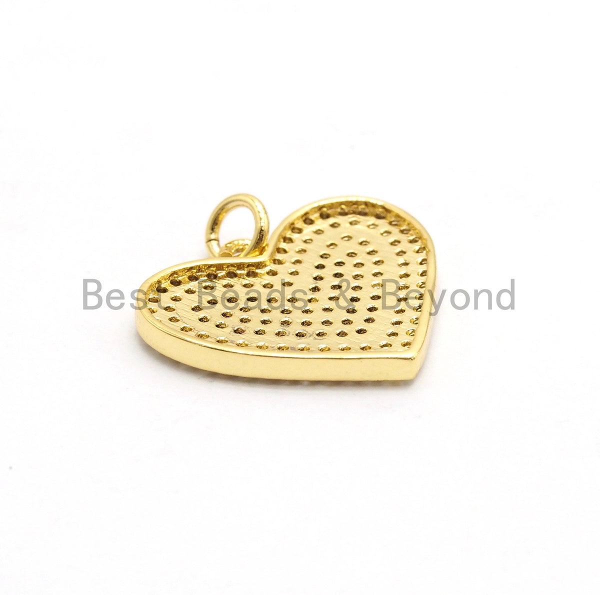 CZ Micro Pave Heart Pendant/Charm, Cubic Zirconia Blue Fuchsia Black Green Heart Pave Pendant,18x21mm, sku#F560