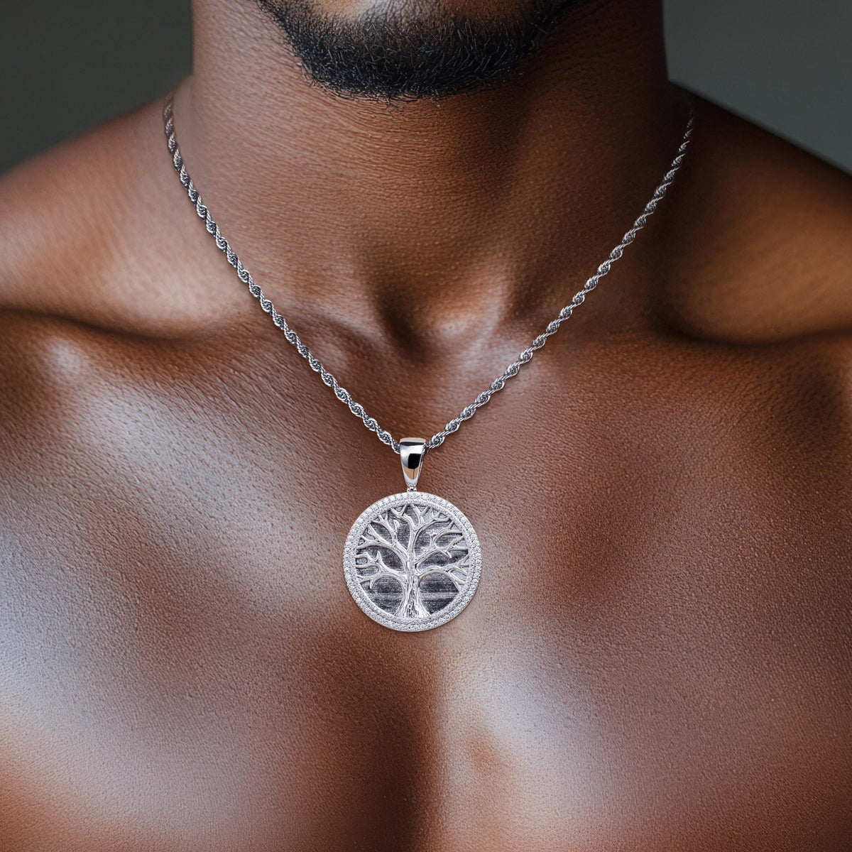 Minimalist Light-Luxury Copper Pendant With Diamonds Christmas Tree Design