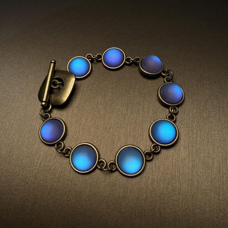 New European & American Vintage Blue Heavy-Duty Bracelet, Unique High-End Design, Elegant Stylish Versatile Women Jewelry