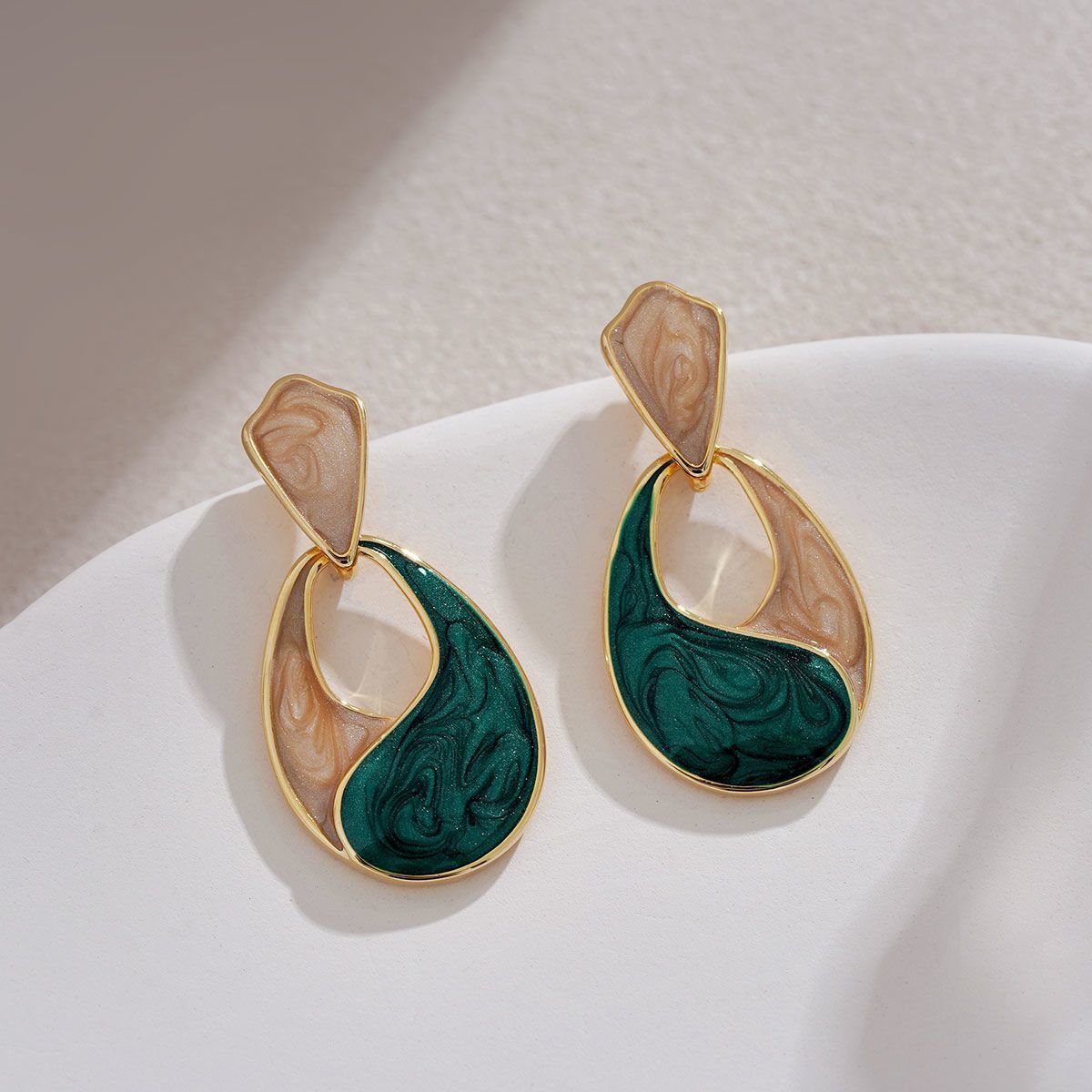 High-end Blue Water Drop Stud Earrings, Elegant French Hepburn Style Niche Jewelry