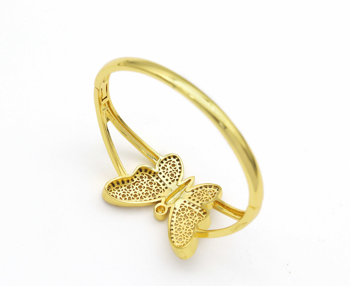 CZ Butterfly Adjustable Bracelet and Rings, Sku#X321