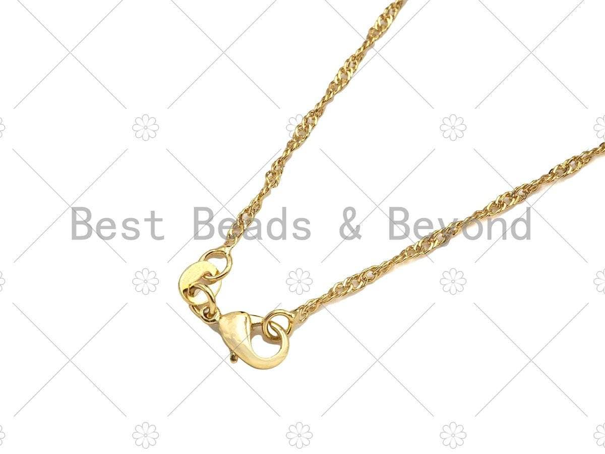 18K Gold Finished Gold Singapore Chain Necklace, sku#JD05
