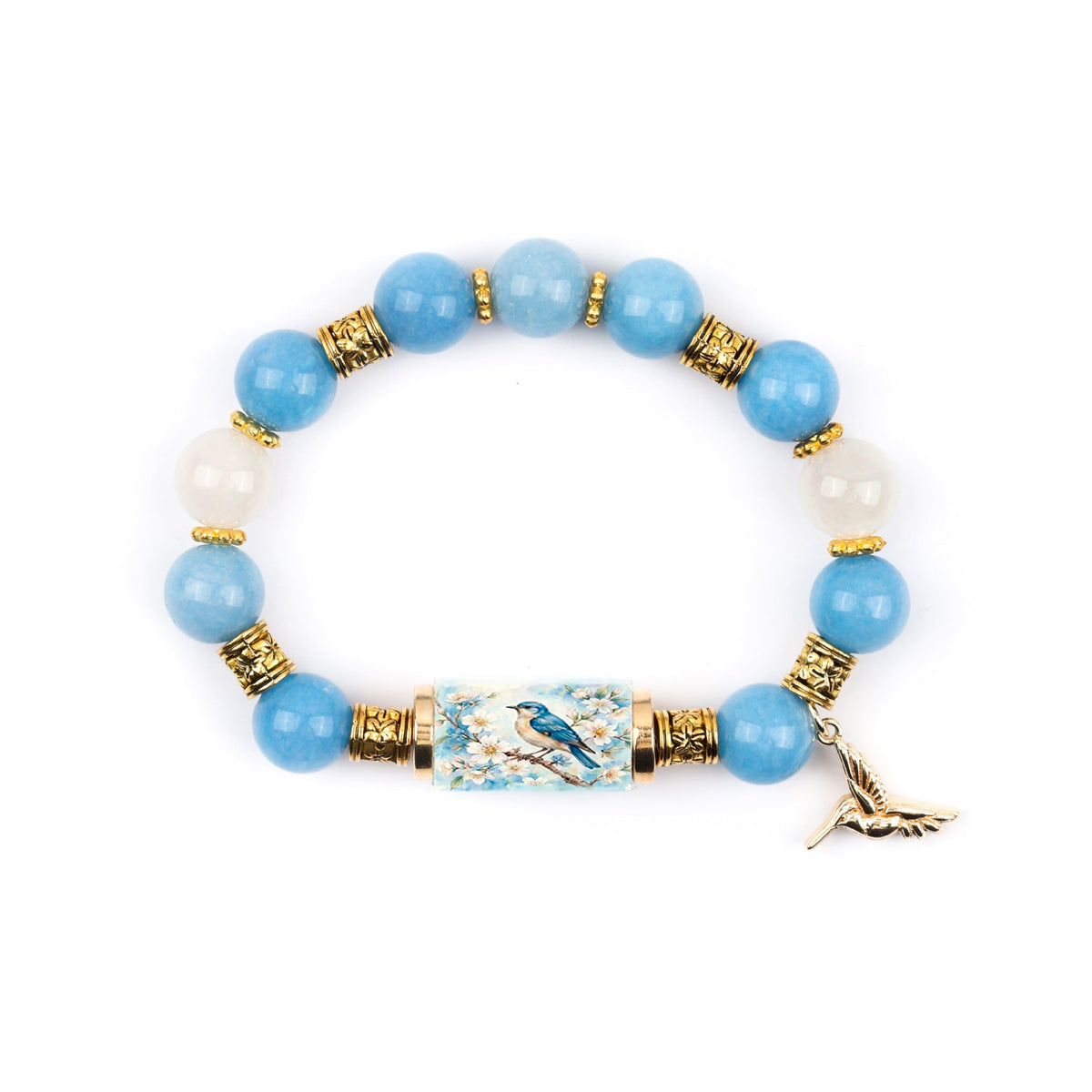 Women Alloy Gold Plated Bracelet With Cross Charm, Elegant White Chalcedony Inlaid Cross Bracelet