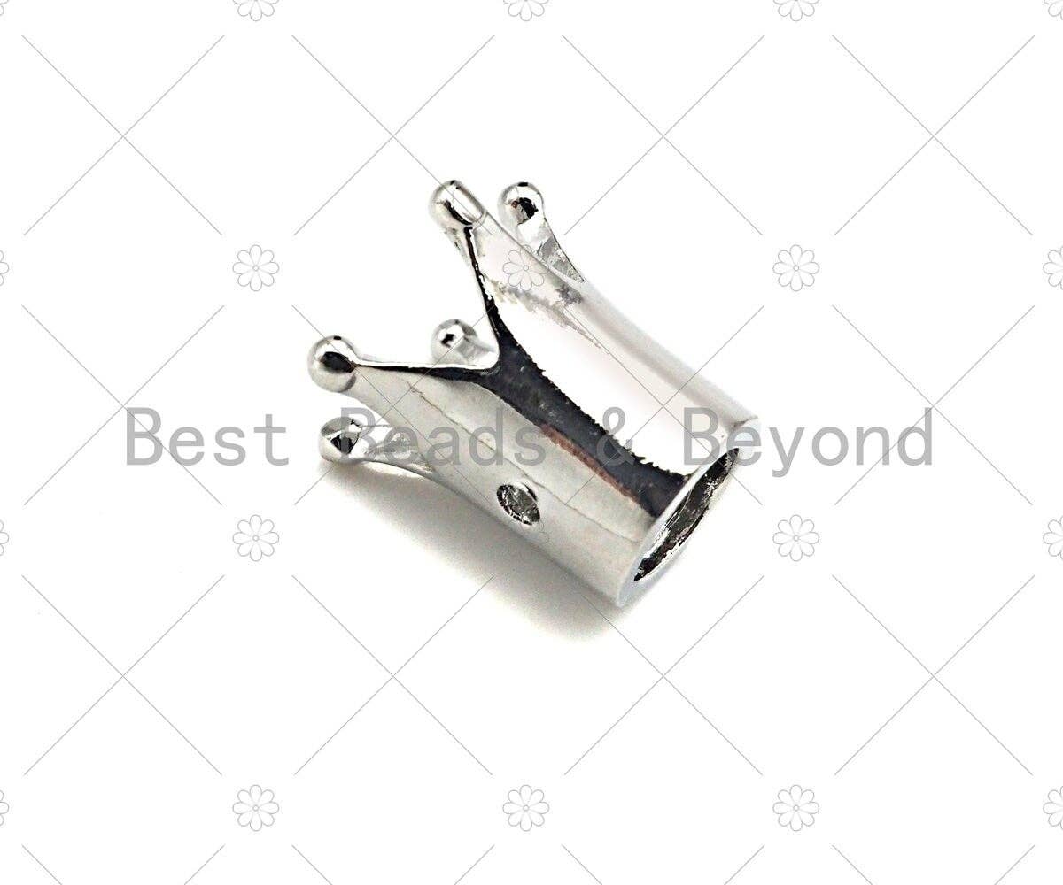 King Crown Spacer Beads, High Polished Silver Crown Spacer Beads, Men's Women's Jewelry Making, 12x11x7mm, Sku#JL46