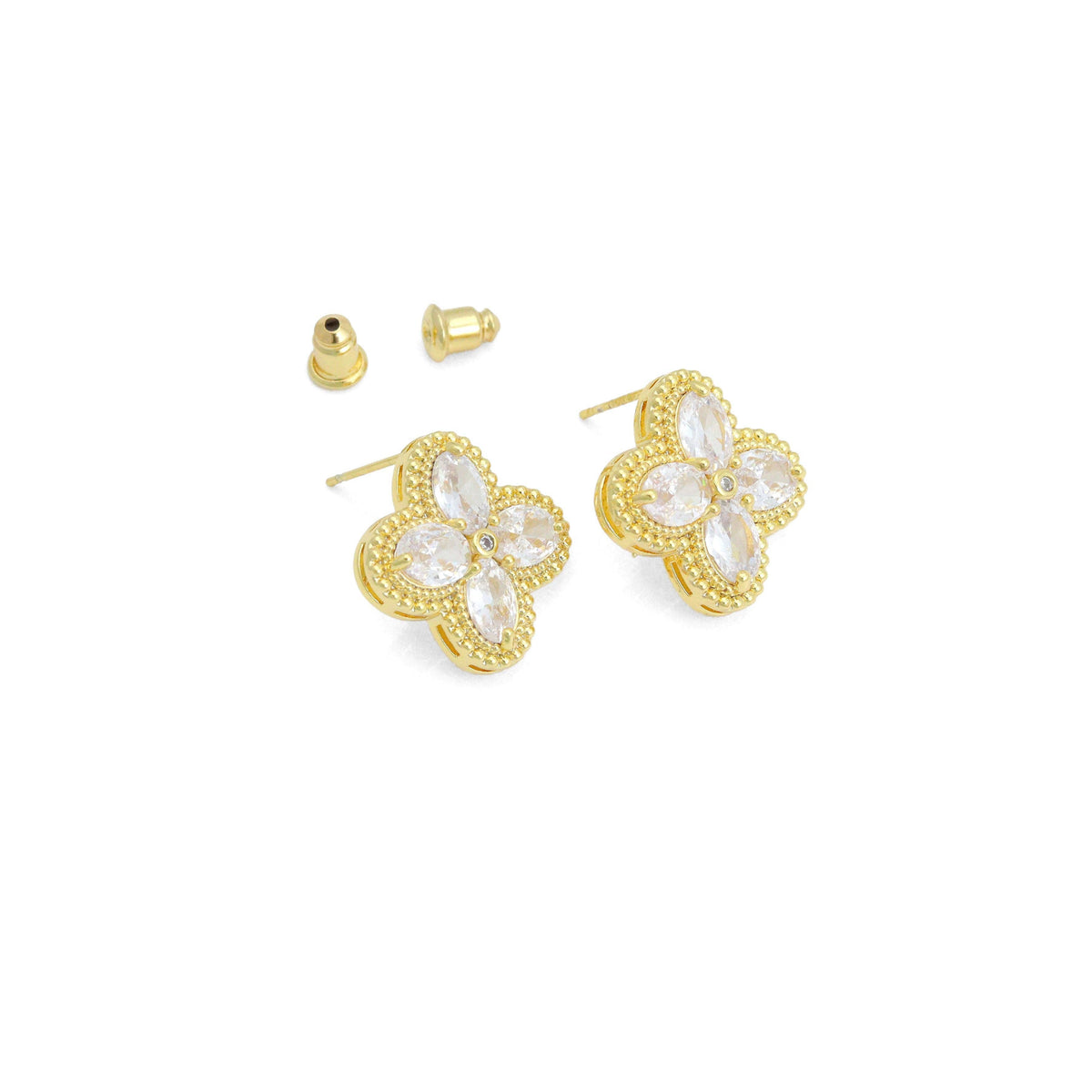 Gold Silver Flower Ball Tassels Earrings, Sku#O124