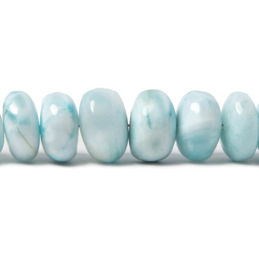 3.5-9.8mm Larimar plain rondelle beads 18 inches 119 pieces AA