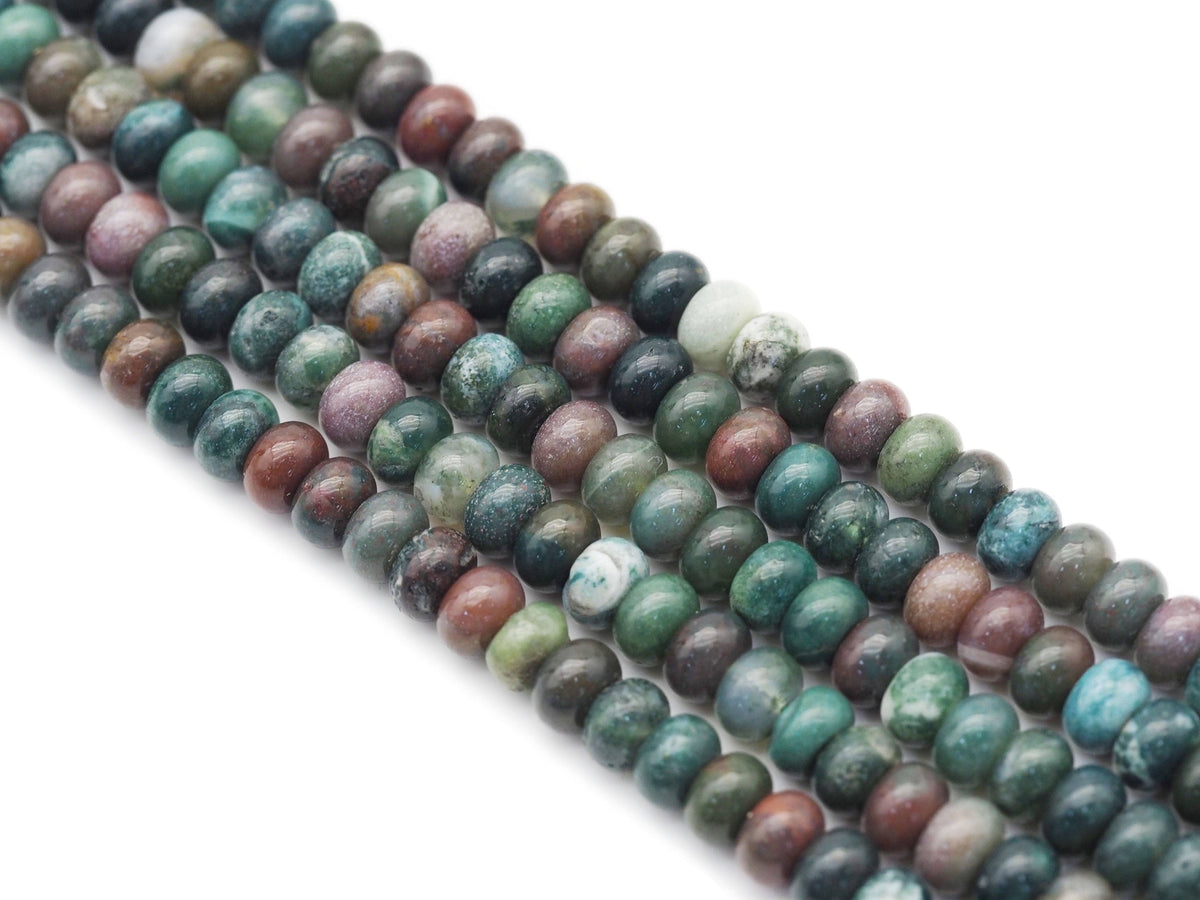 Genuine Indian Agate Rondelle Smooth Beads, Sku#U1406