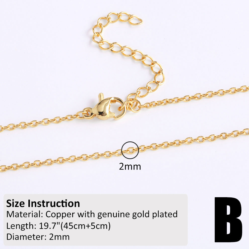 Copper-plated 18k Gold DIY Hip-hop All-match Chain Necklace