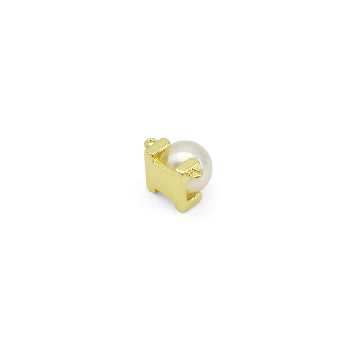 White Pearl Connector Charm/Necklace, Sku#LK941